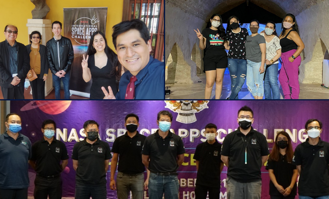 Local Lead groups of people standing as a group in different global locations