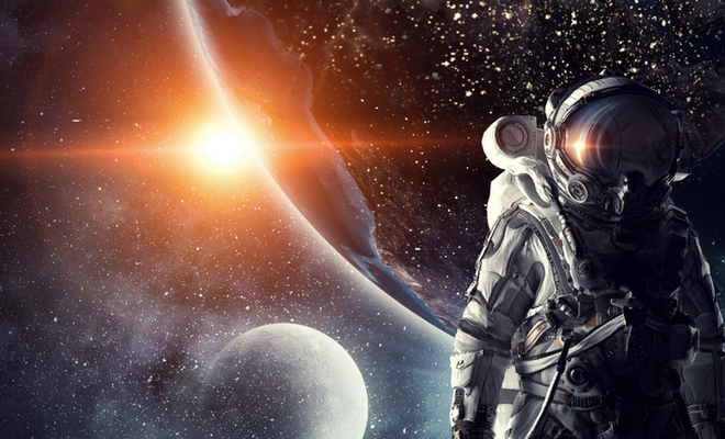 Artist rendition of an astronaut floating in space.png