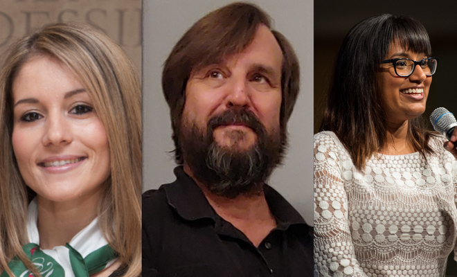 3 images side by side of Dr. Argyro Kavvada, Dr. Daniel O’Neil, and Dr. Shobhana Gupta